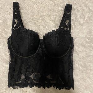 Elegant Black Lace Bustier